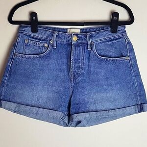 Sezane Niels cuffed denim shorts